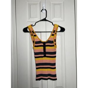 APiece Apart Striped Ribbed Tank Top Womens Size Small Knit Multicolor